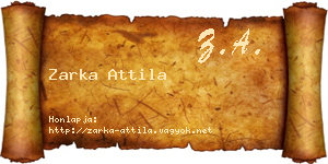 Zarka Attila névjegykártya
